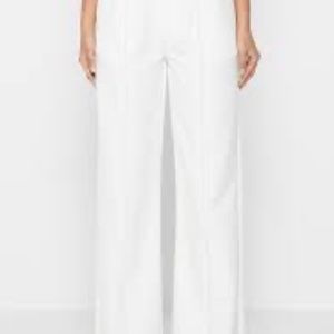 Alice + Olivia Sheer White High Waist Wide Leg Pants